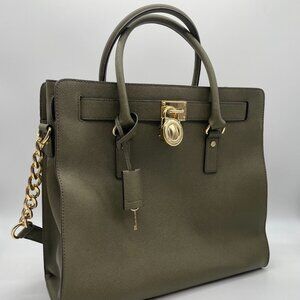 Michael Kors Large Saffiano Hamilton Tote (Olive Green)